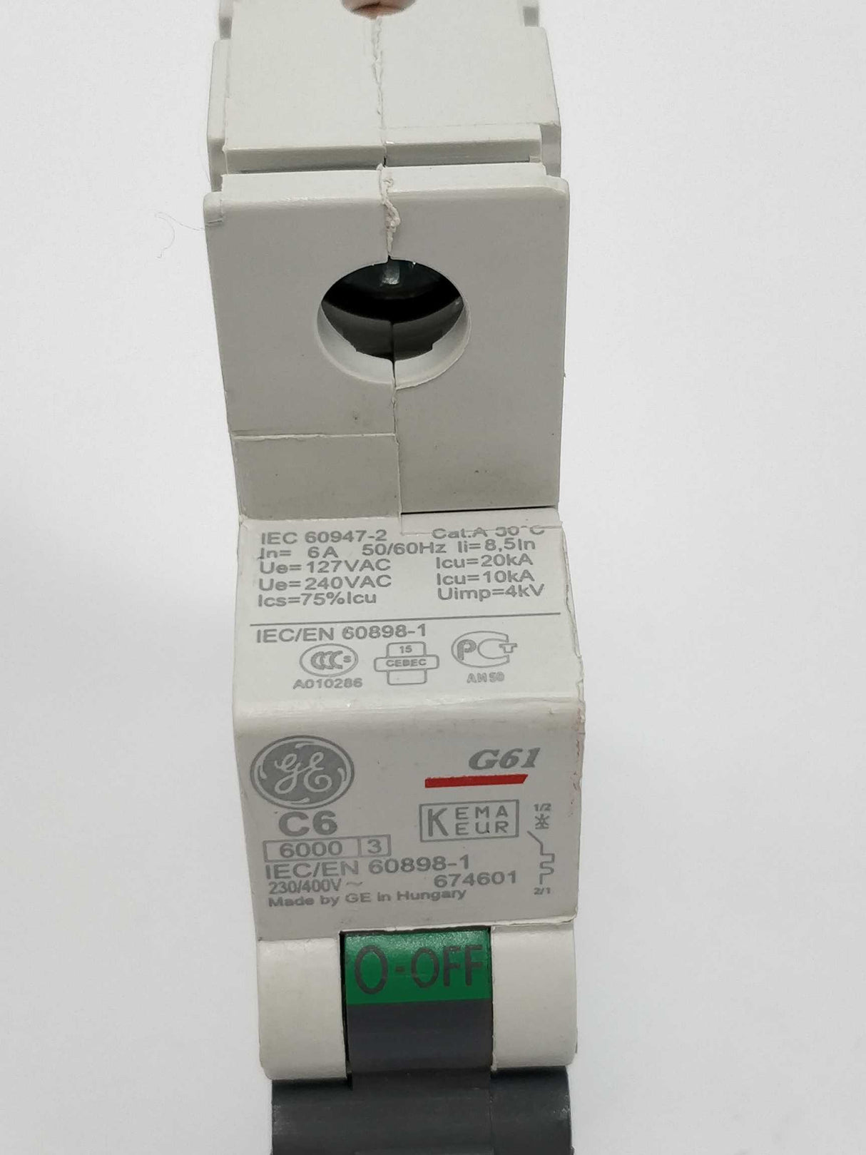 GE C6 G61 Circuit Breaker, Box Missing