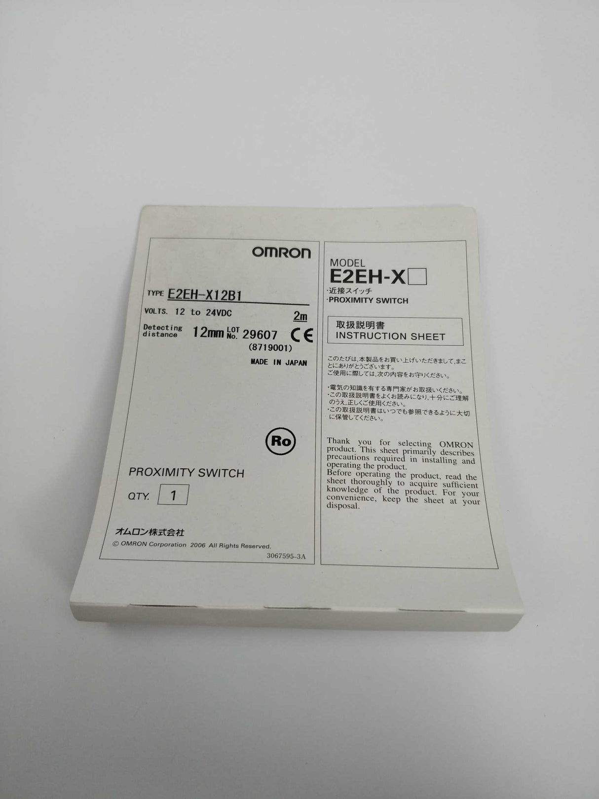 OMRON E2EH-X12B1 Proximity switch 12-24VDC 12mm