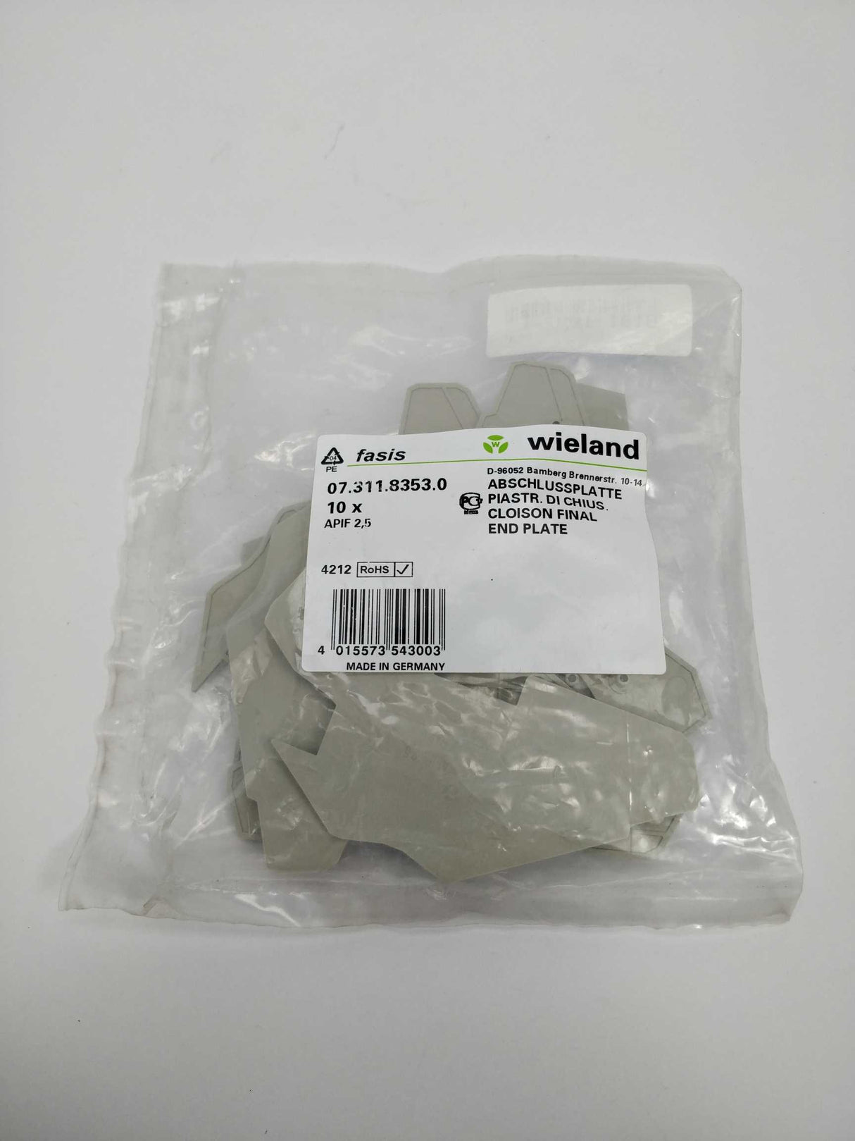 Wieland 07.311.8353.0 Fasis end plate 10pcs