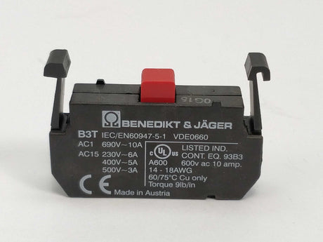 Benedikt & Jäger B3T01 Contact block 1NC 10pcs