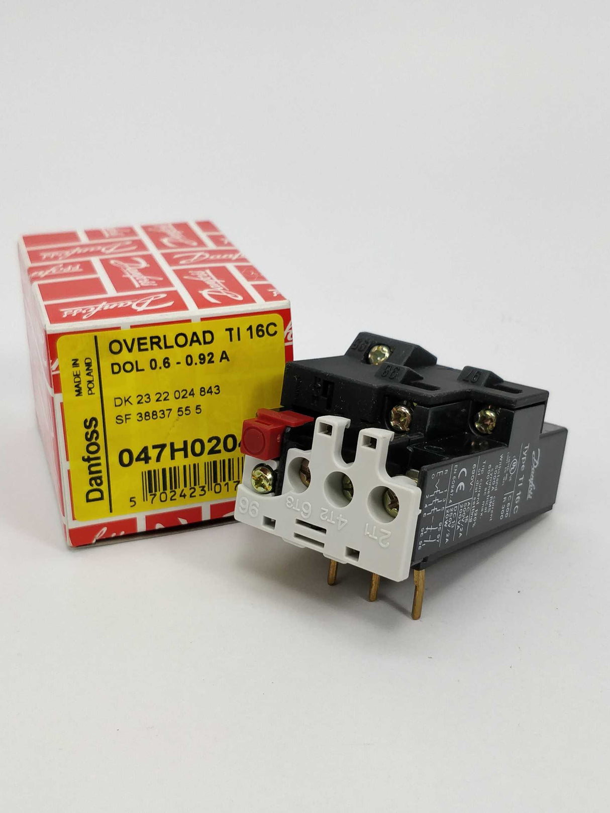 Danfoss 047H0204 TI 16C Overload relay 0.6-0.92A