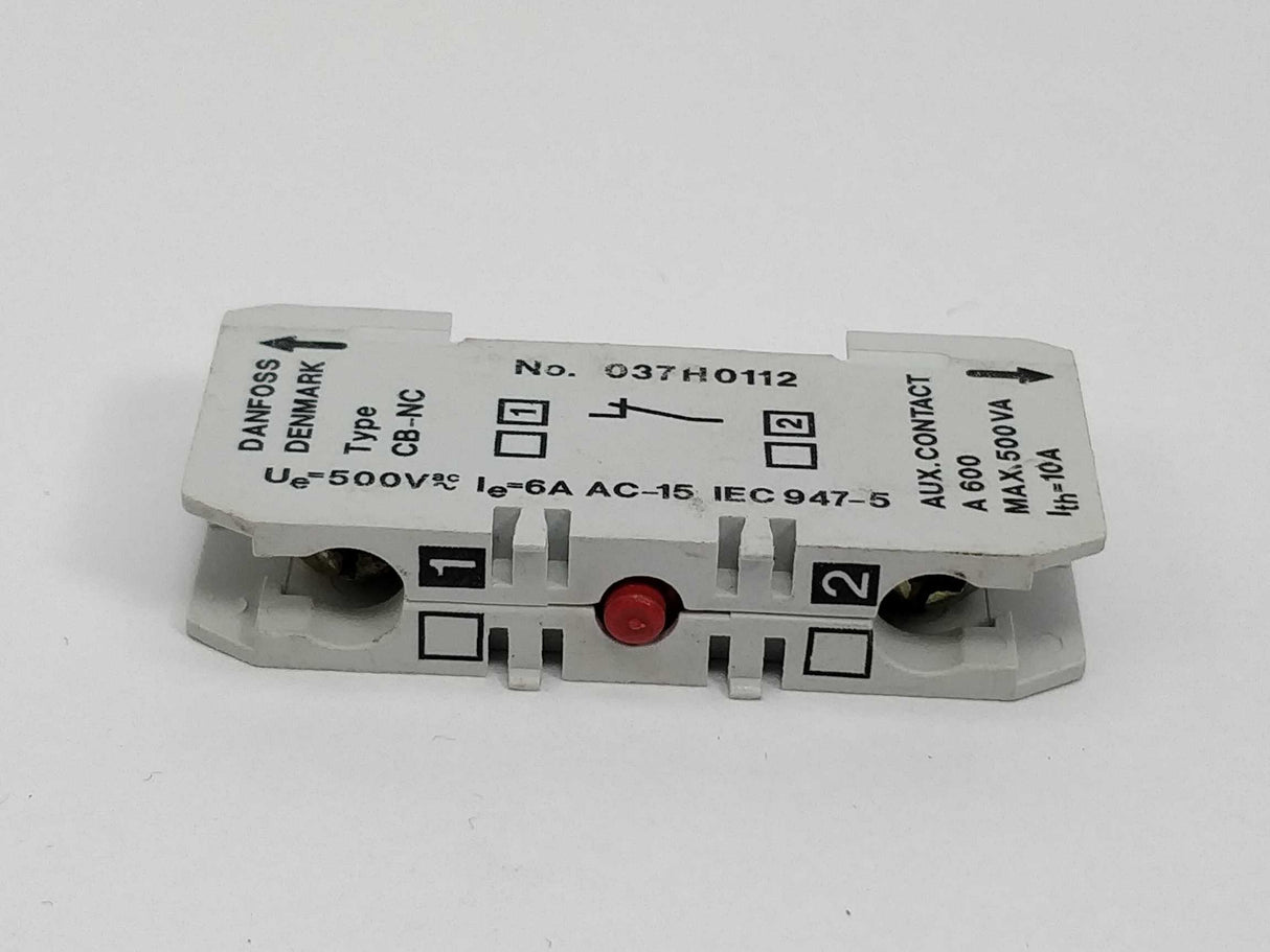 Danfoss 037H0112 CB-NC Aux. Contact Block