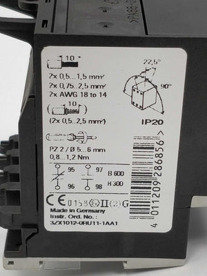 Siemens 3RU1116-0CB0 Sirius Overload relay E01