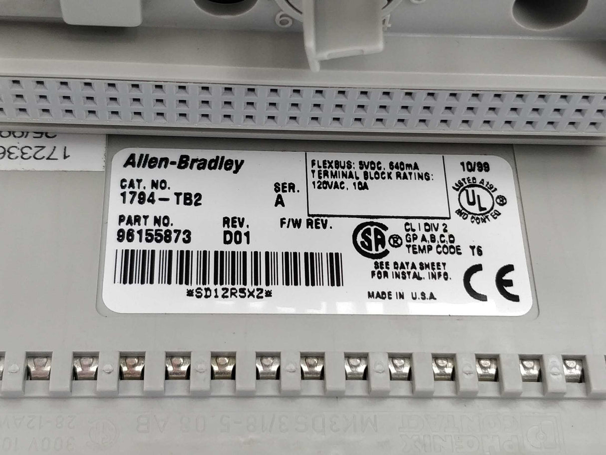 ALLEN-BRADLEY 1794-TB2 Terminal base ser.A Rev.D01