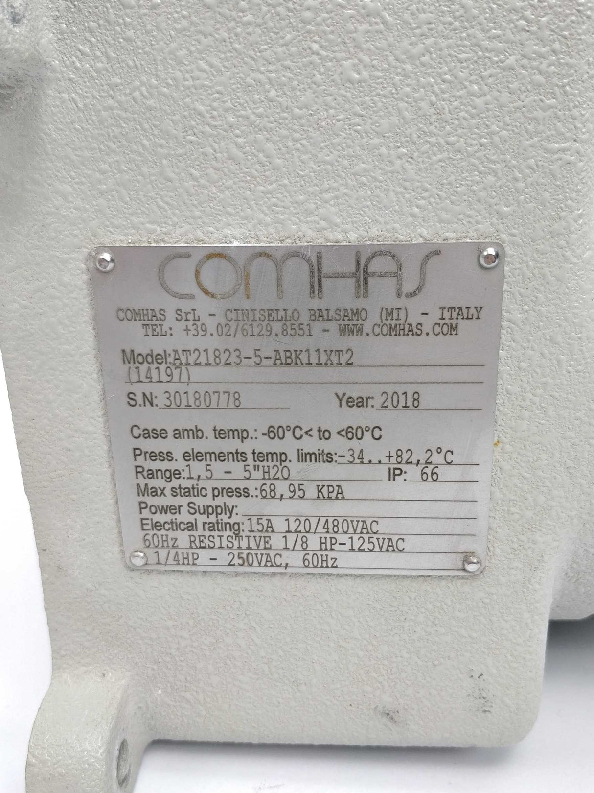 Comhas AT21823-5-ABK11XT2 Differential Pressure Switch Ex