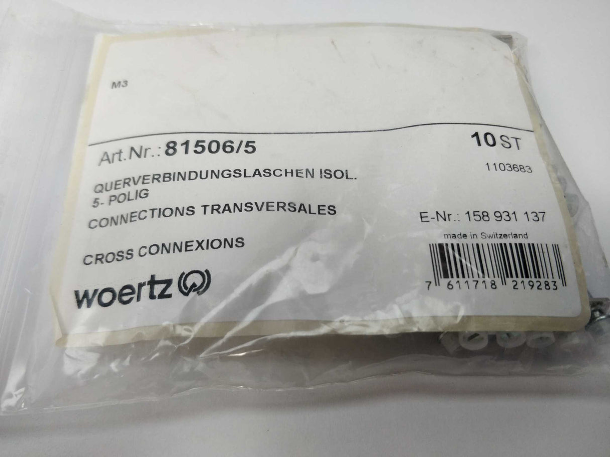 Woertz 81506/5 Cross-connection 5pole to terminal 4mm² 10pcs