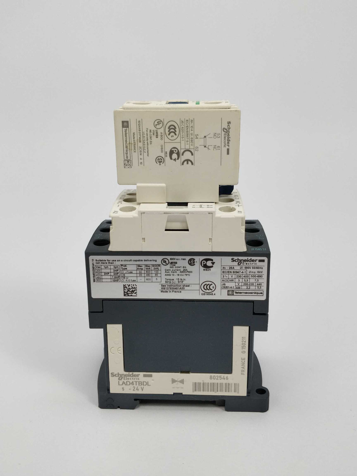 Schneider Electric LC1D12 BL & LADN11 Contactor