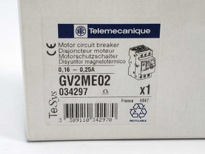 TELEMECANIQUE GV2ME02 Motor circuit breaker 0.16-0.25A