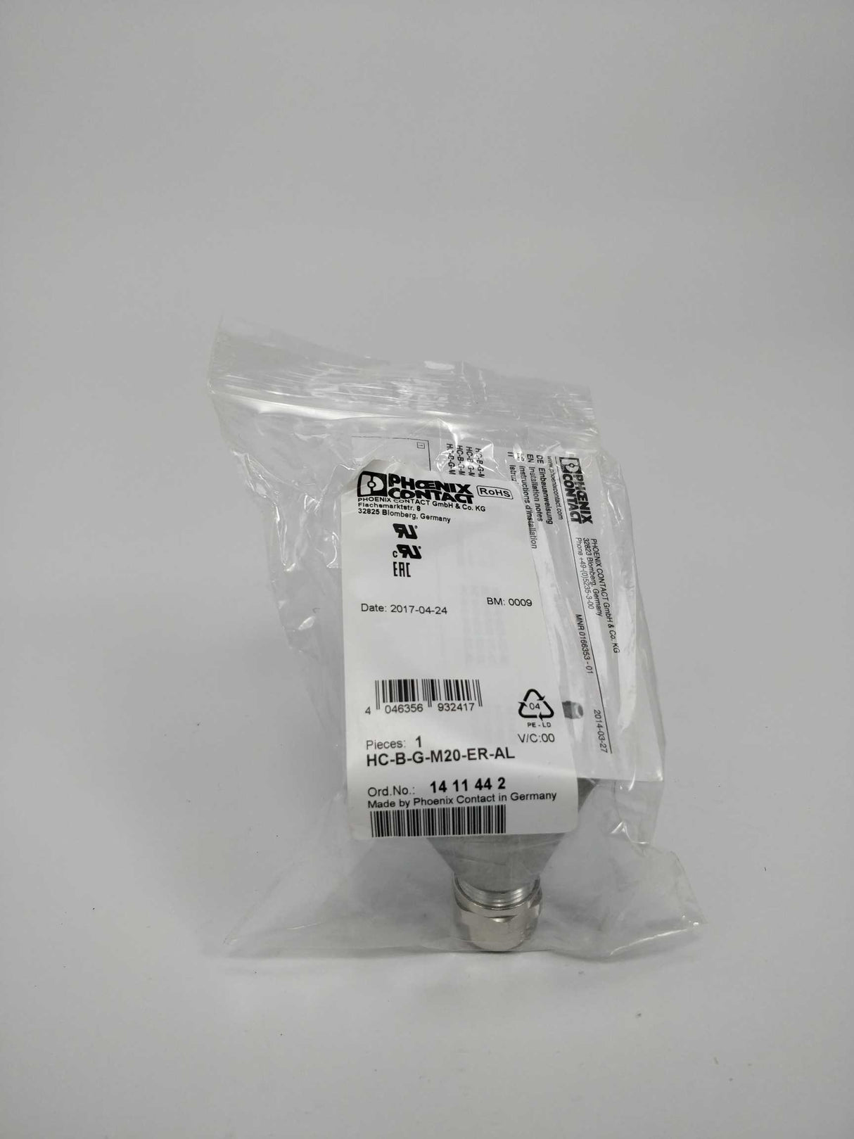 Phoenix Contact HC-B-G-M20-ER-AL Cable Gland, B Series, M20