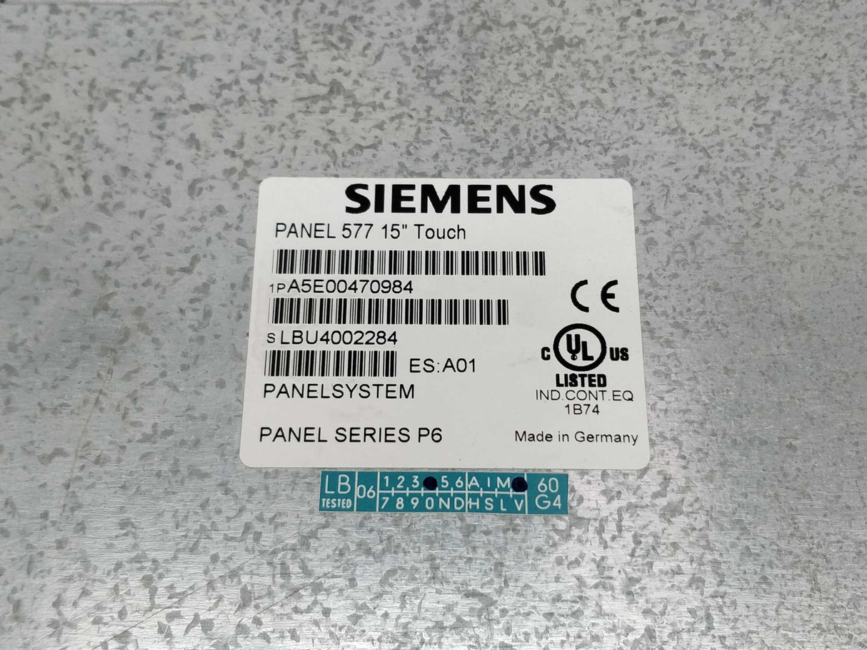 Siemens A5E00470984 Simatic Panel PC 577 15" touch