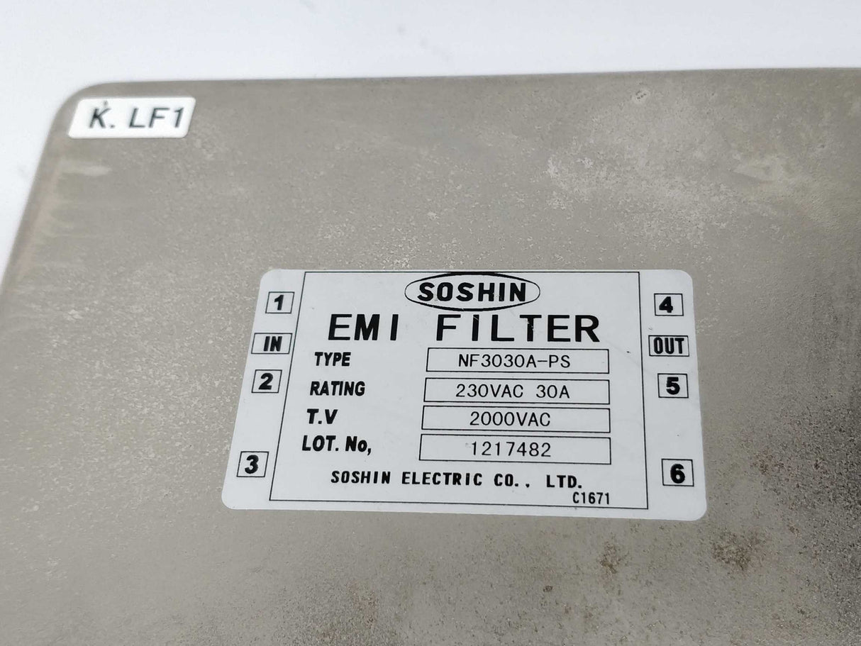 SOSHIN NF3030A-PS EMI Filter 230VAC 30A