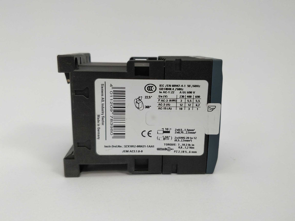 Siemens 3RT2017-1AP01 Power contactor E02