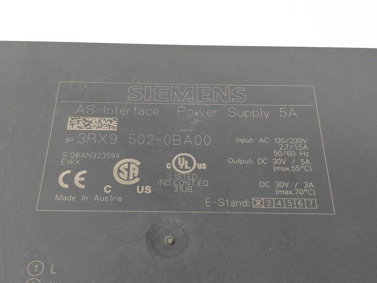 Siemens 3RX9502-0BA00 AS-Interface power supply 5A