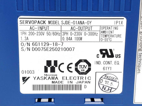 OMRON SJDE-01ANA-0Y Junma servo drive 200V + R7A-FIZN105-BE