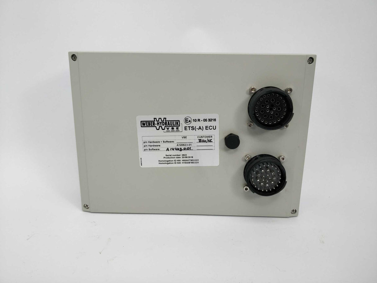 Weber-Hydraulik ETS(-A) ECU P/N Hardware: A12062.0.01, P/N Software: A14409.0.01