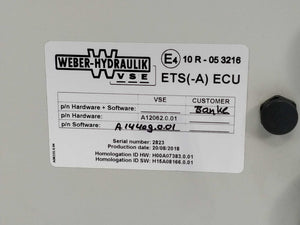 Weber-Hydraulik ETS(-A) ECU P/N Hardware: A12062.0.01, P/N Software: A14409.0.01