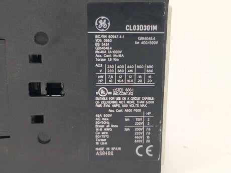 General Electric CL03D301M Contactor