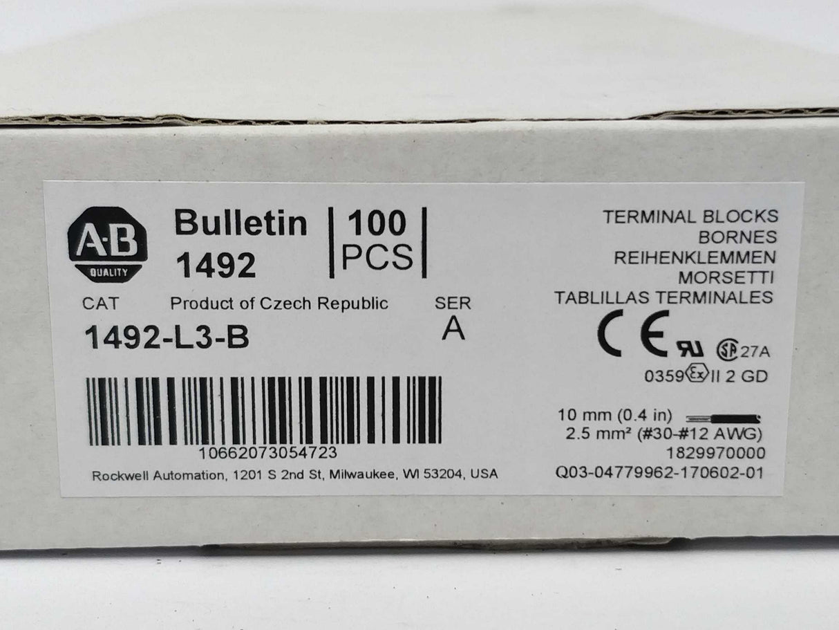 AB 1492-L3-B Terminal Block Ser.A 100 Pcs.