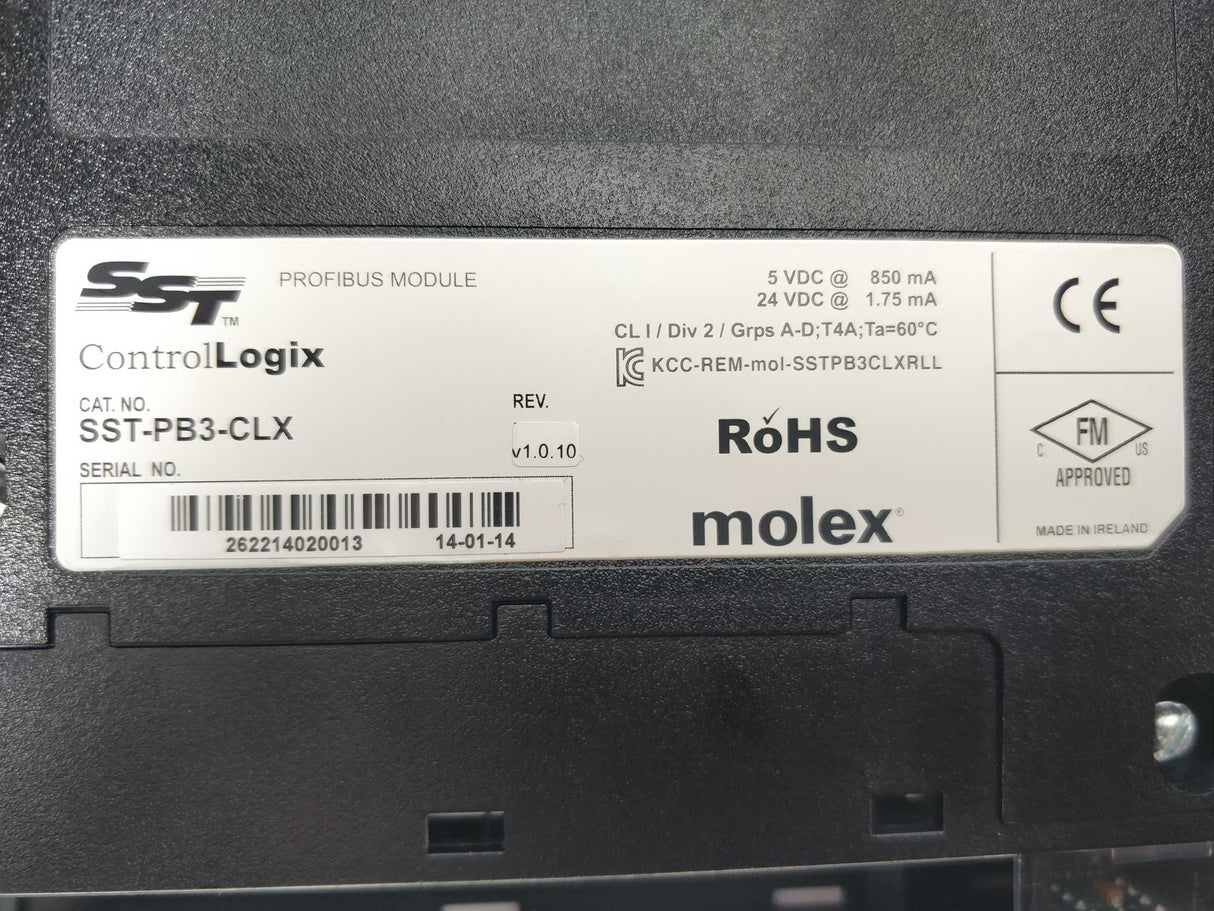 SST SST-PB3-CLX Profibus scanner module REV. V1.0.10