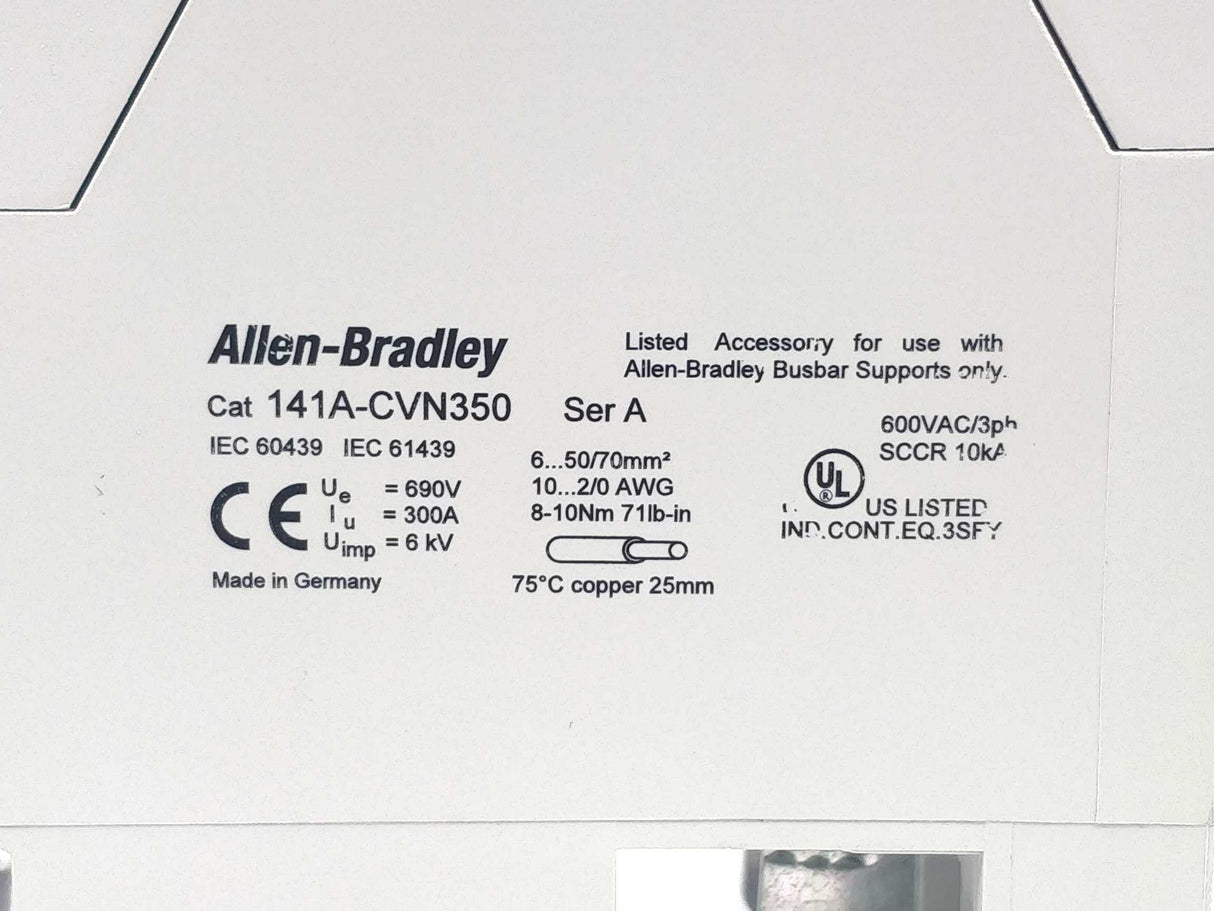 AB 141A-CVN350 MCS 3-Pole Busbar Supply Module, Ser. A