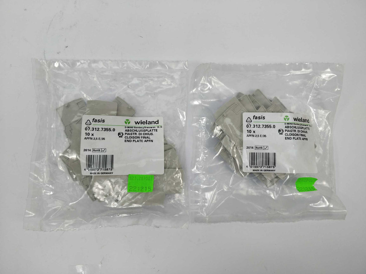 Wieland 07.312.7355.0 End plate APFN 2,5 E/35  20 Pcs.