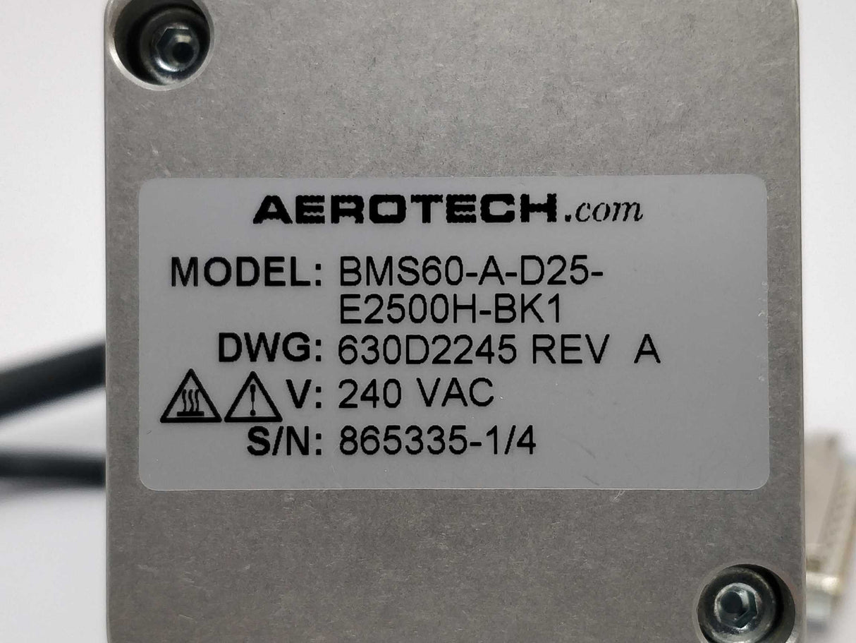 AEROTECH  BMS60-A-D25-E2500H-BK1 Servo Motor 630D2245 Rev.A