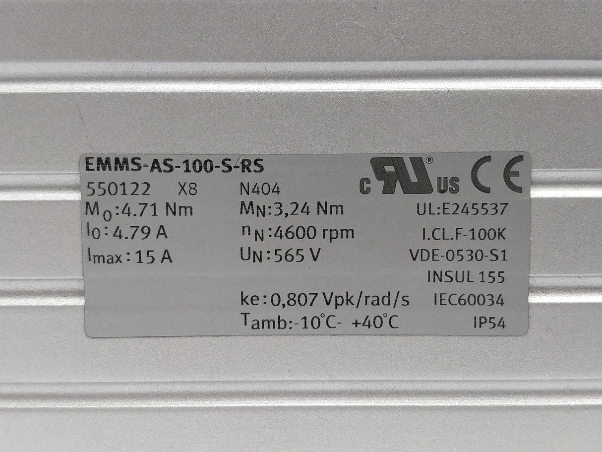 Festo 550122 Servo Motor EMMS-AS-100-S-RS