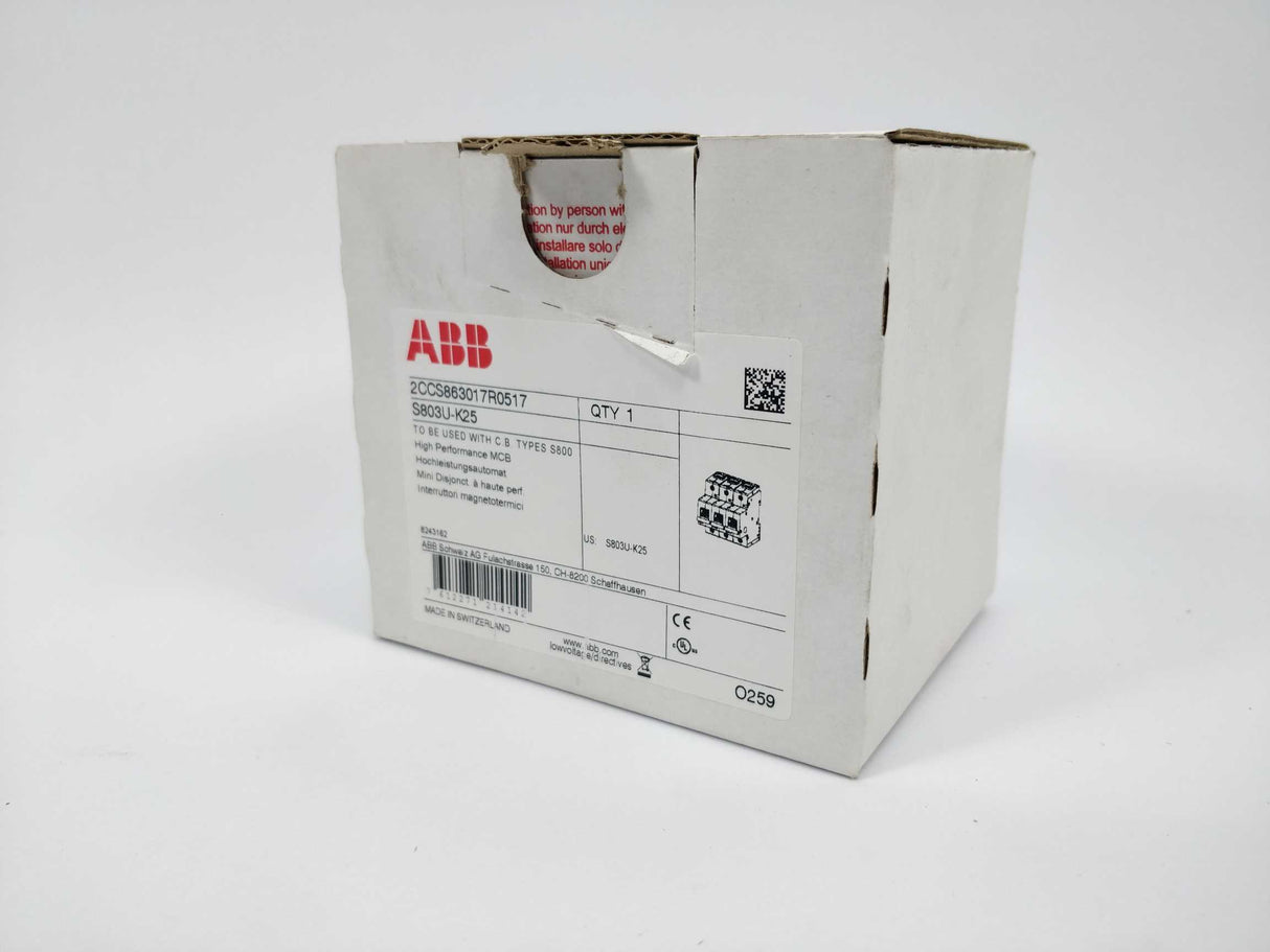 ABB 2CCS863017R0517 S803U-K25 High Performance MCB