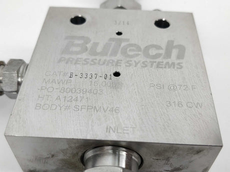 Butech SFPMV46 B-3337-01 A12471 Pressure valve