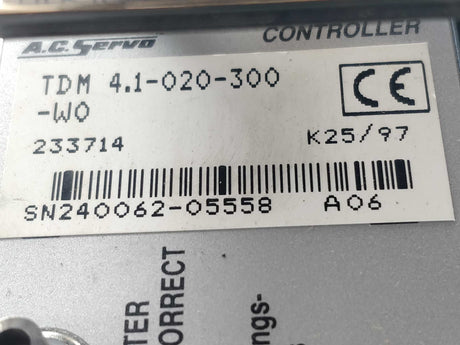 BOSCH INDRAMAT TDM4.1-020-300-W0 Servo drive 233714