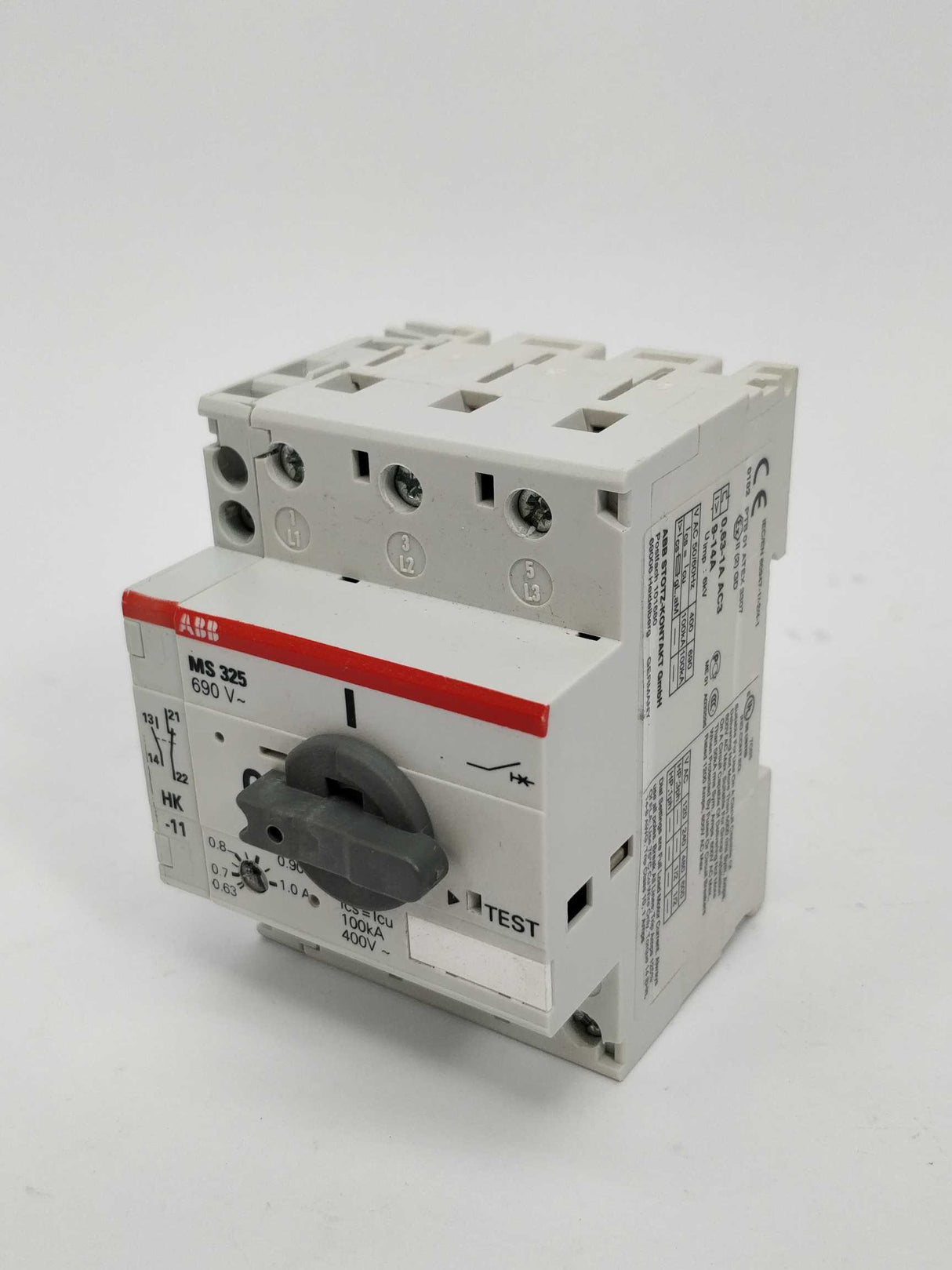 ABB MS325 690V motor starter 0,63-1A with HK-11