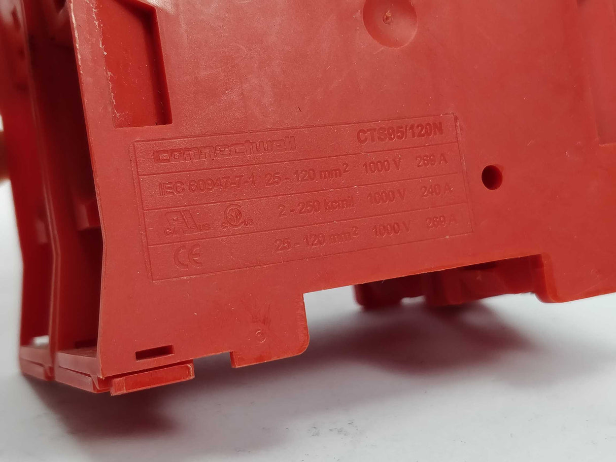 Connectwell CTS95/120N Feed Through Terminal Block red 2pcs