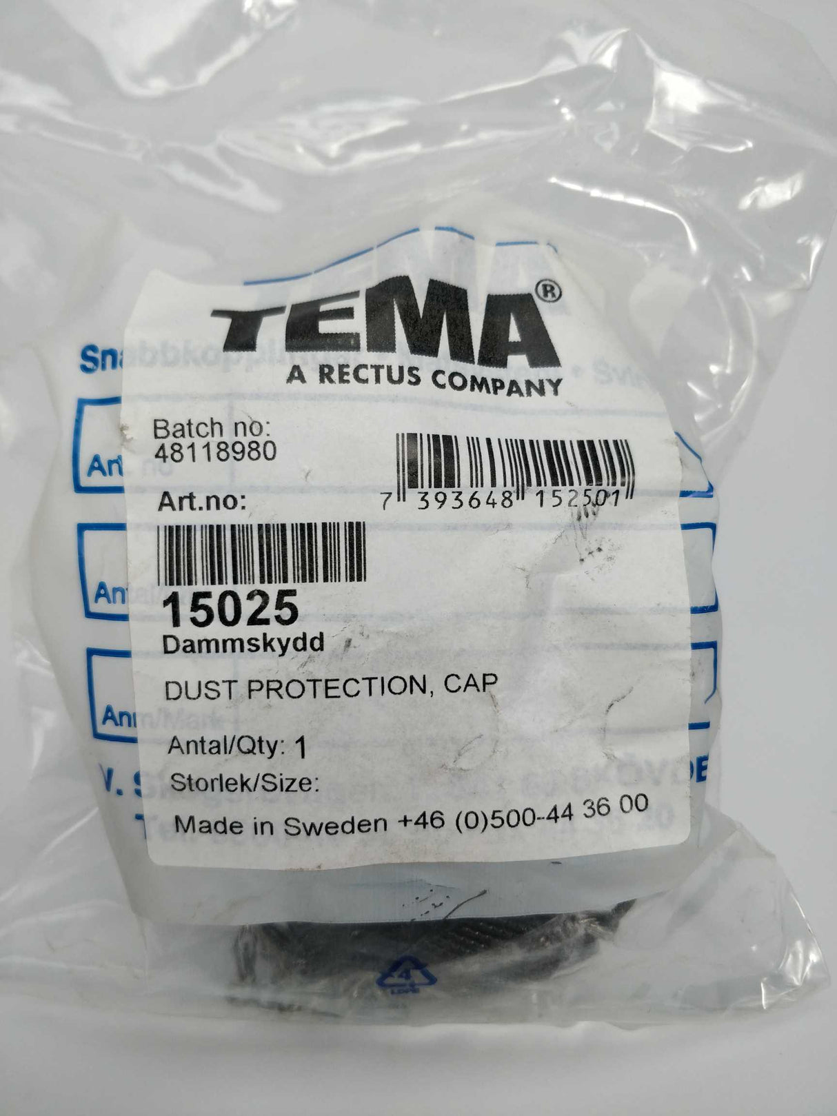 TEMA 15025 Dust protection cap