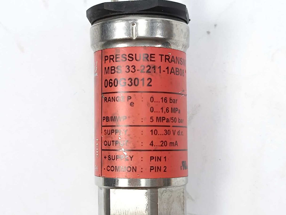 Danfoss 060G3012 Pressure transmitter, MBS 33-2211-1AB08, 0-16bar