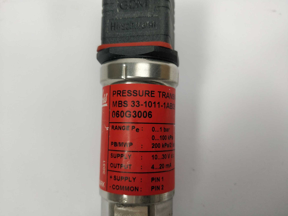 Danfoss 060G3006 0-1 Bar Pressure transmitter, MBS 33-1011-1AB08