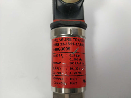 Danfoss 060G3009 0-4 Bar Pressure transmitter, MBS 33-1611-1AB08