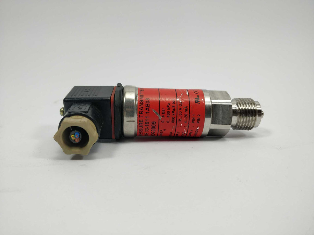 Danfoss 060G3009 0-4 Bar Pressure transmitter, MBS 33-1611-1AB08