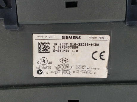 Siemens 6ES7216-2BD22-0XB0 CPU 226 Compact unit, E1.0