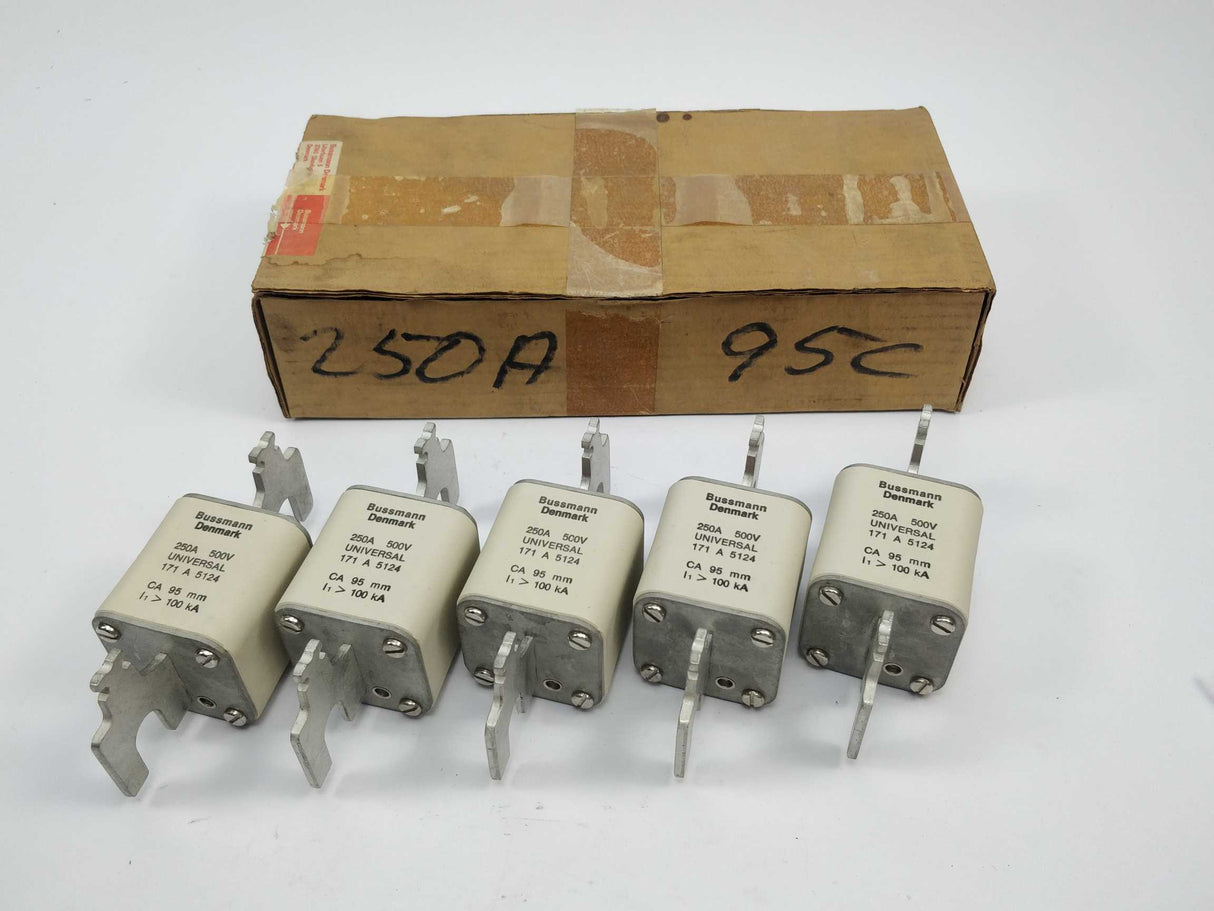 Bussmann 171A5124 Fuse 250A 500V universal CA 95mm 100kA 5 Pcs.