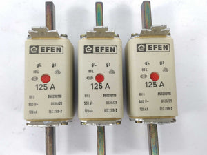 Efen 350290110 Fuse 125A 500V gL NH0 120kA 3Pcs.