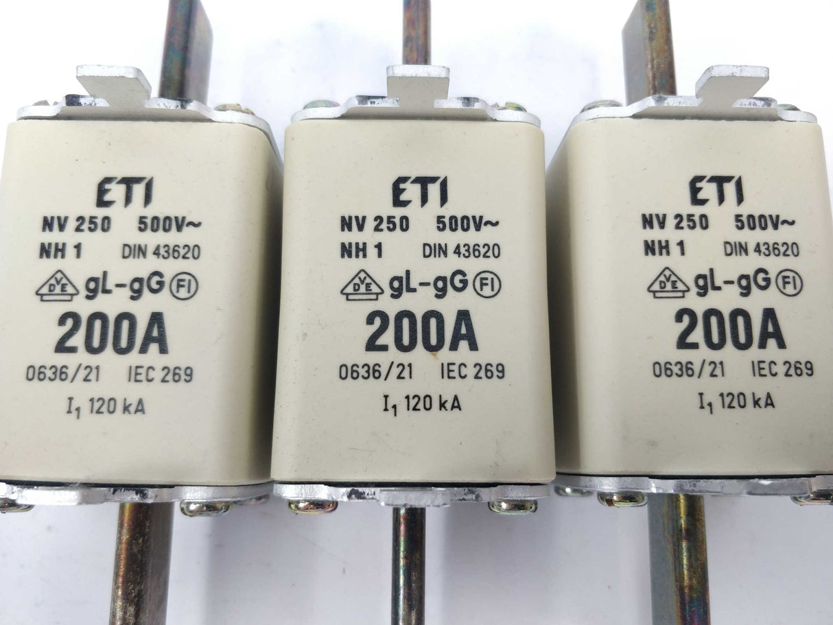 ETI 004113114 Fuse 200A 500V gL NH1 120kA 3Pcs.