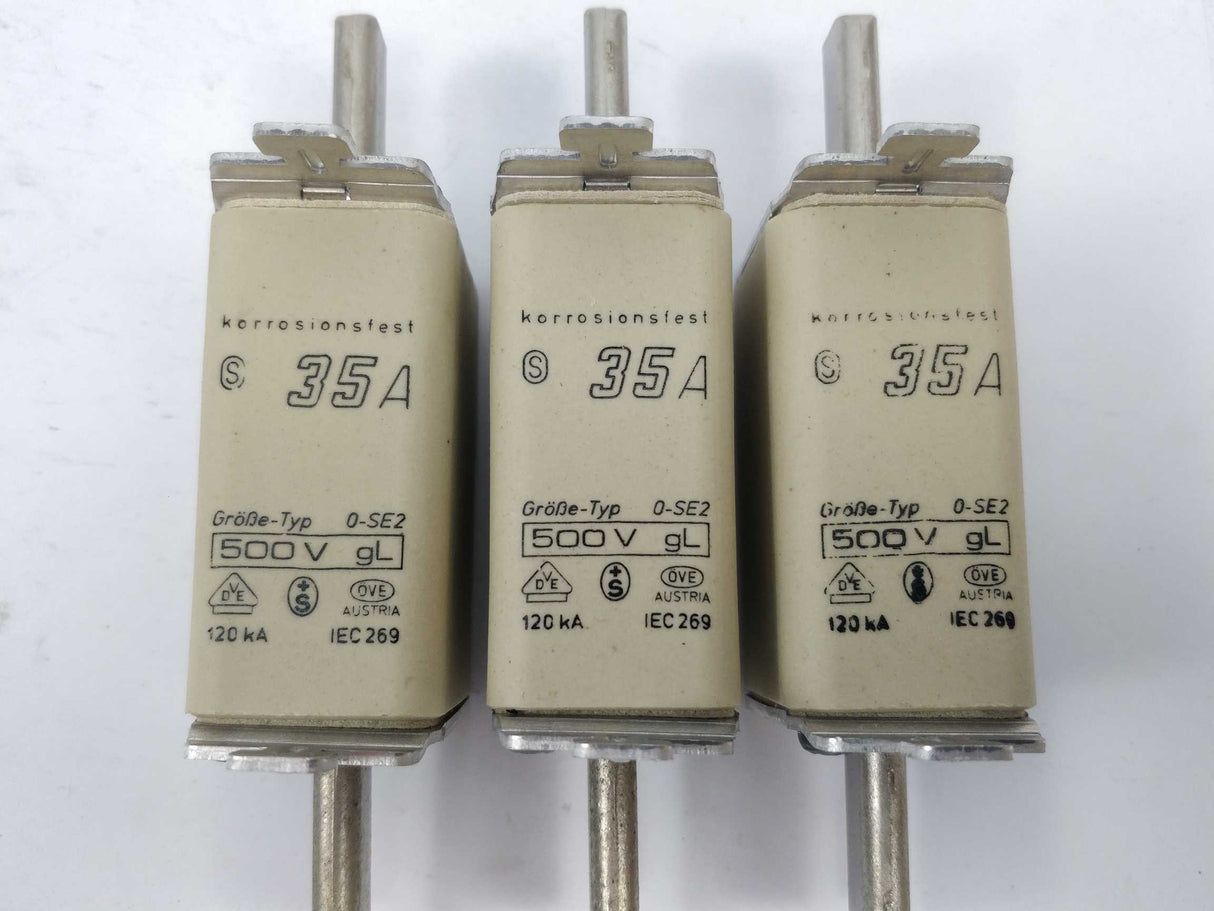 Korrosionsfest   Fuse 35A 500V gL 120kA 3Pcs.