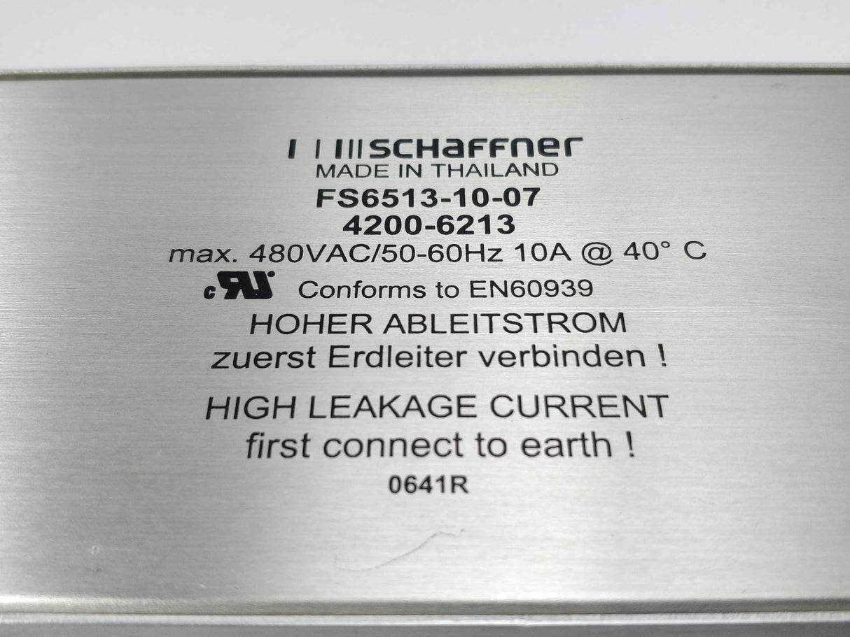 SCHAFFNER FS6513-10-07 RFI Filter 4200-6213