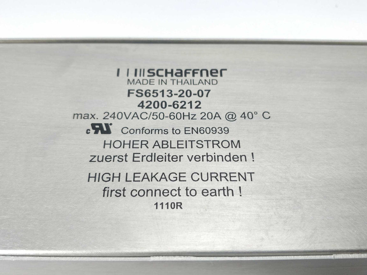 SCHAFFNER FS6513-20-07 Single Phase RFI Filter 4200-6212