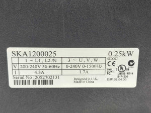 Control Techniques SKA1200025 Commander SK Inverter 0.25kW 1x230V