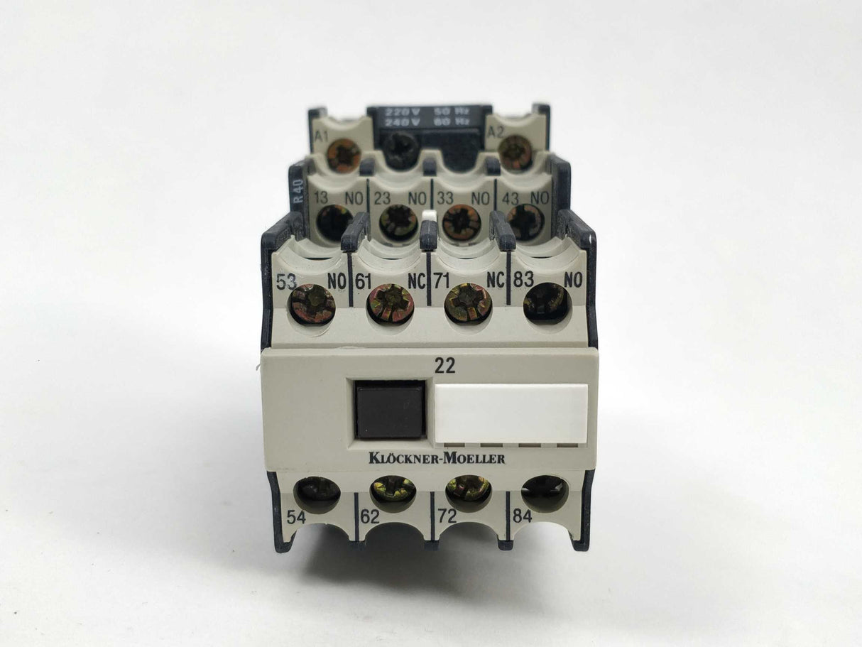 Klöckner Moeller DIL R 40 Contactor with 22 DIL Auxiliary Contact 220VAC Coil