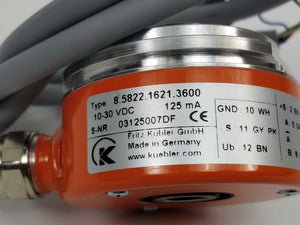 Kübler 8.5822.1621.3600 10-30VDC 125mA encoder