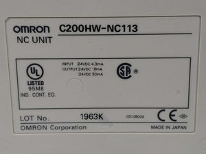 OMRON C200HW-NC113 Control Unit