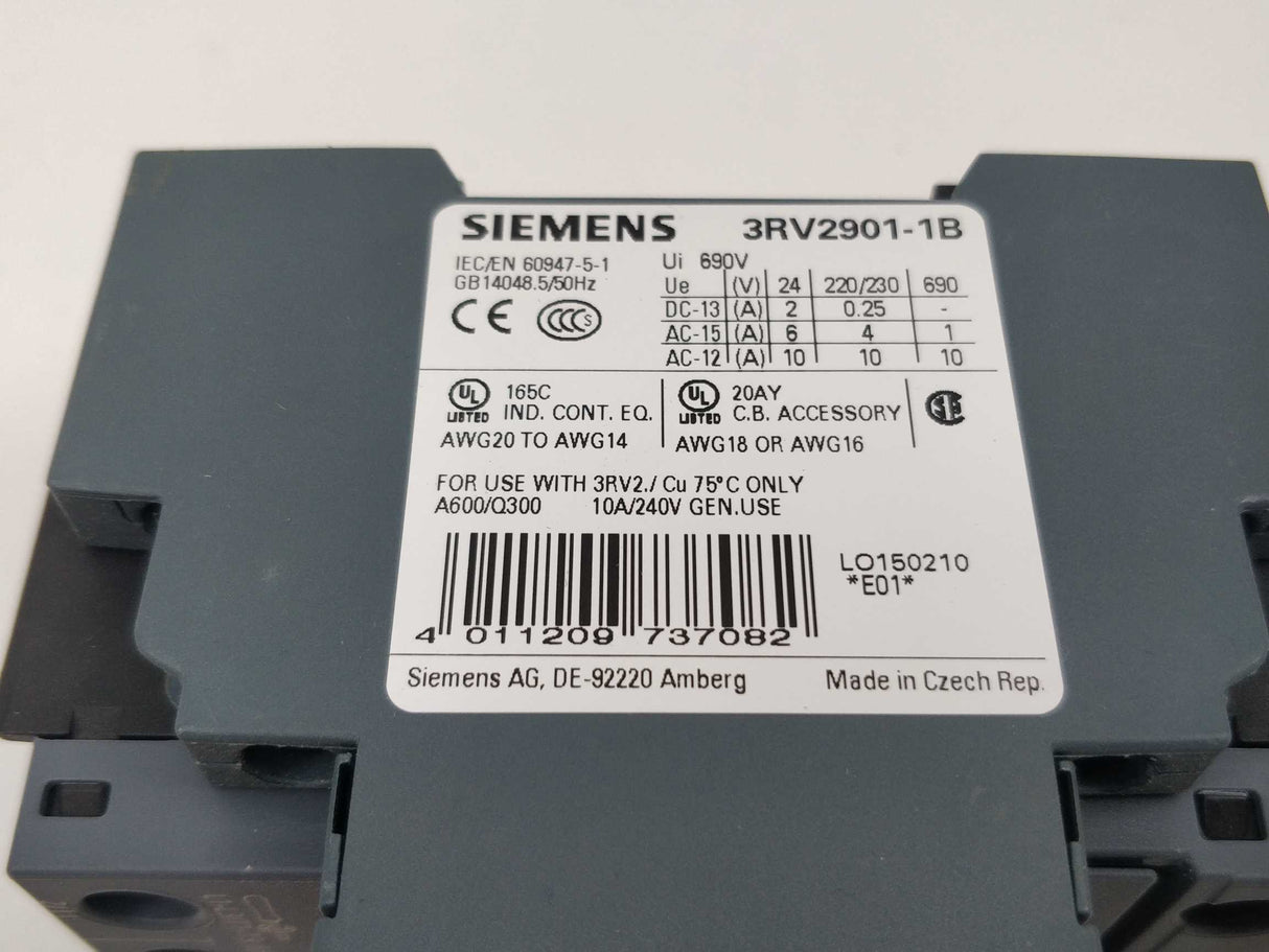 Siemens 3RV2011-1GA10 & 3RV2901-1B