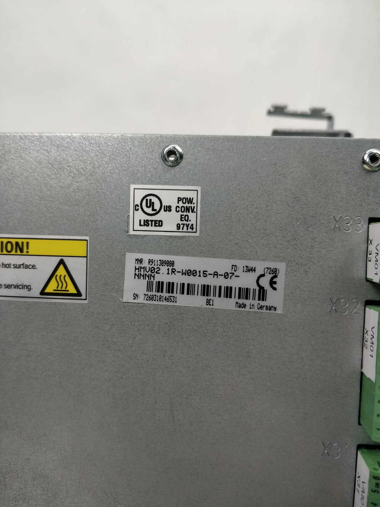 Rexroth R911309080 HMV02.1R-W0015-A-07-NNNN Indradrive M